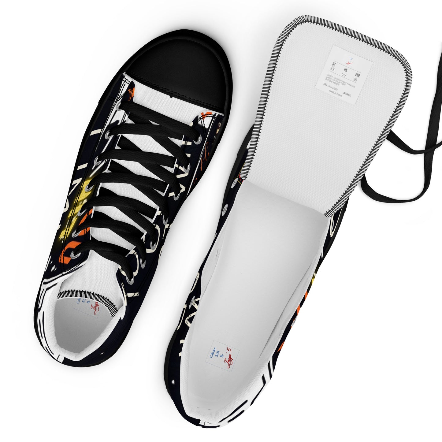 Jayp'5: Hit limits collection Men's high-top canvas sneakers VPF3