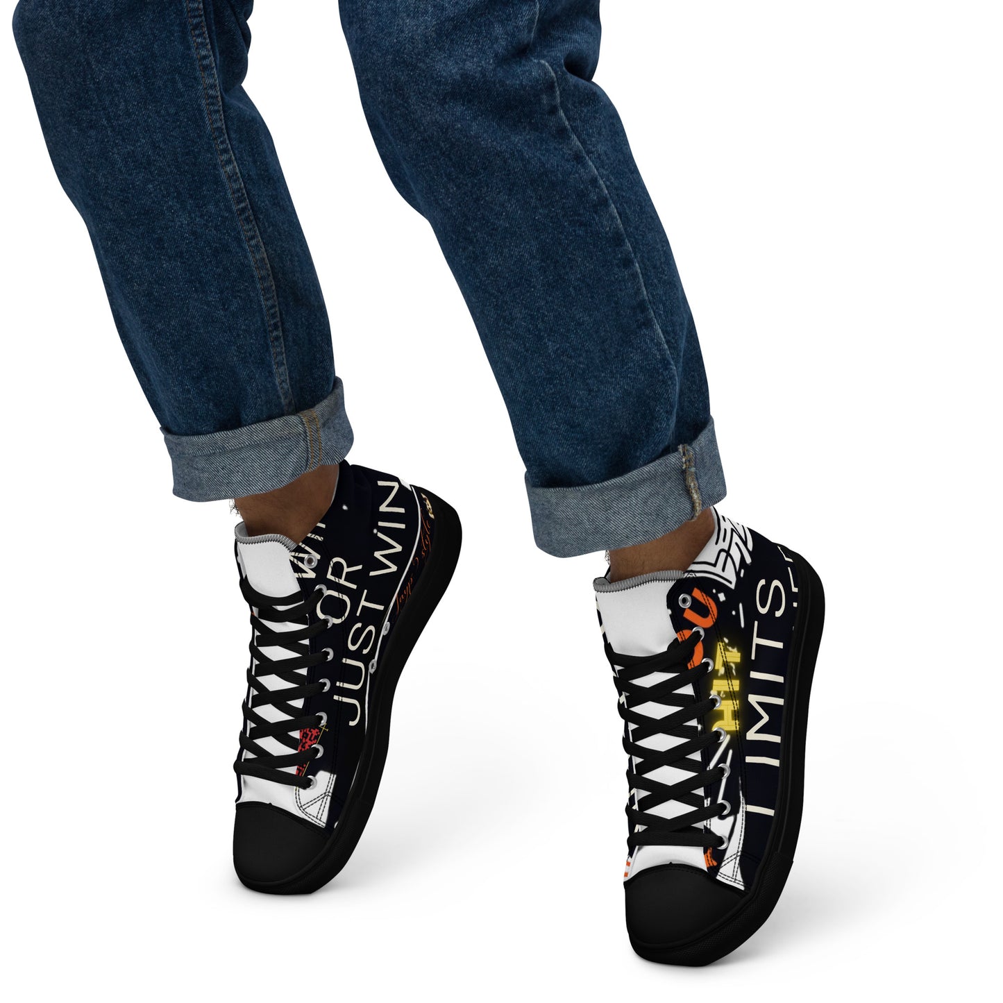 Jayp'5: Hit limits collection Men's high-top canvas sneakers VPF3
