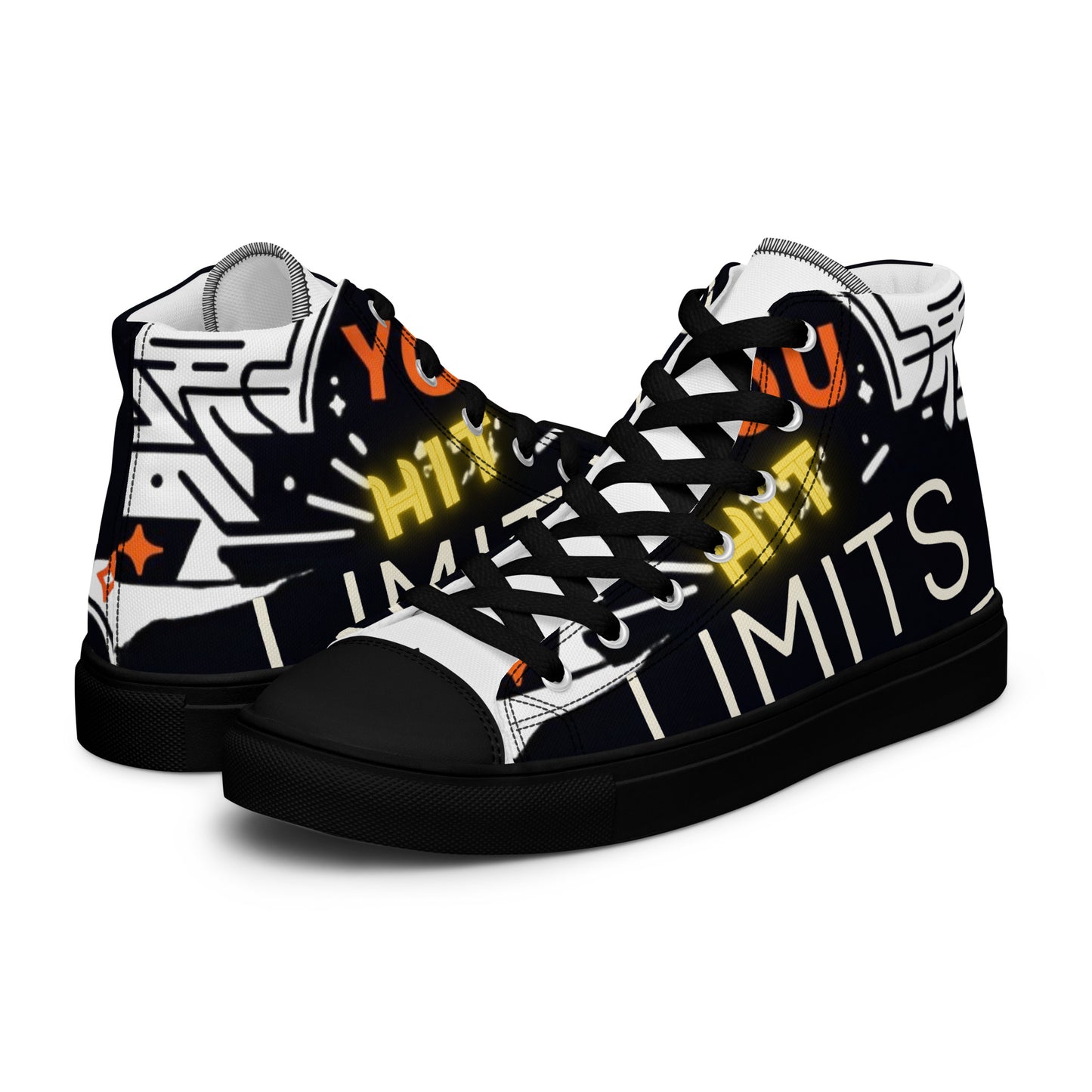 Jayp'5: Hit limits collection Men's high-top canvas sneakers VPF3