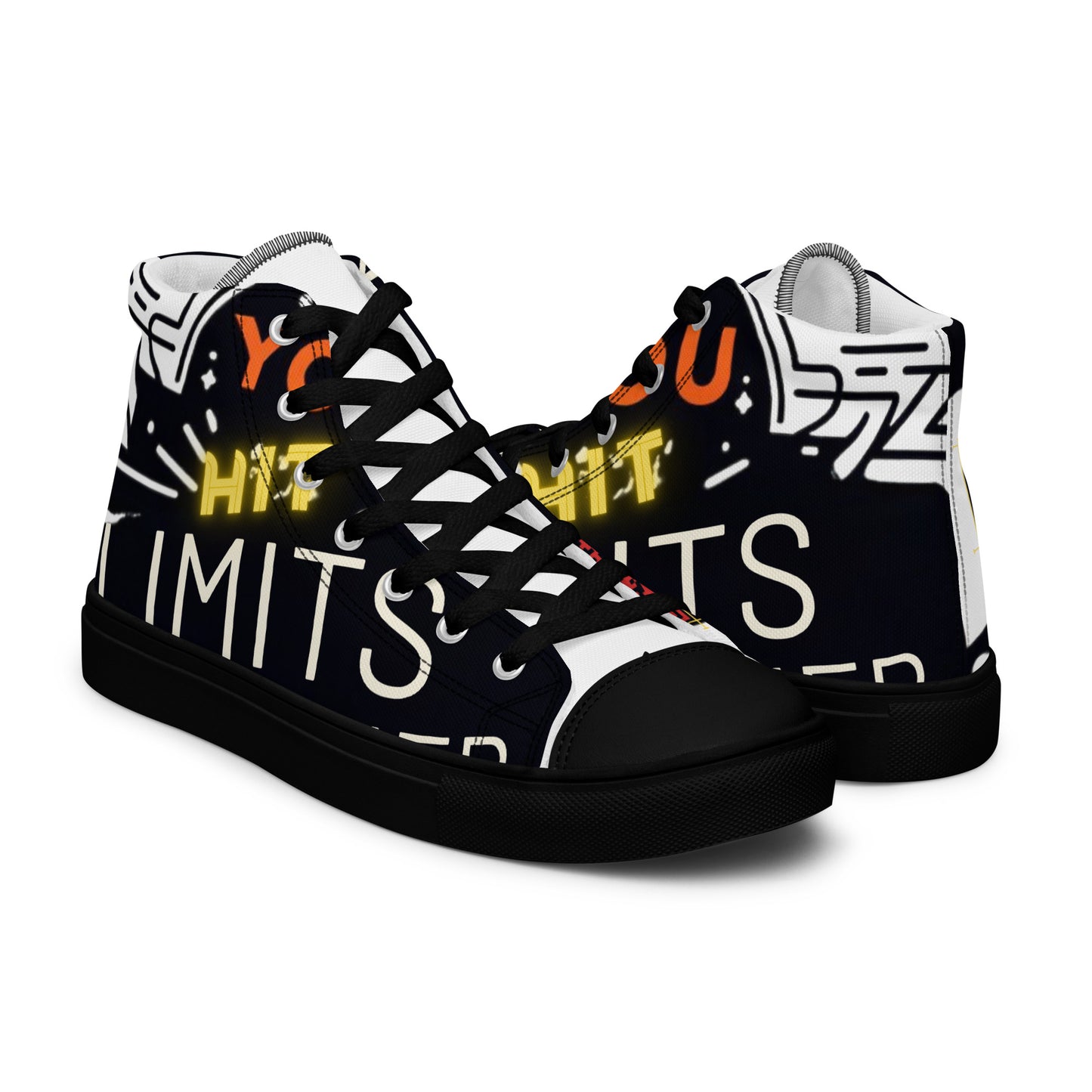 Jayp'5: Hit limits collection Men's high-top canvas sneakers VPF3