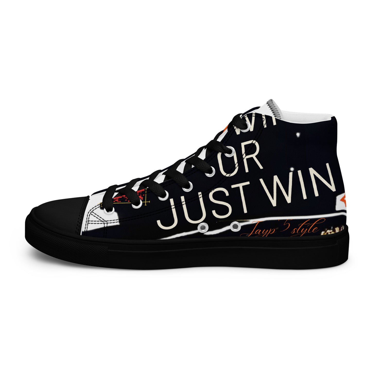 Jayp'5: Hit limits collection Men's high-top canvas sneakers VPF3