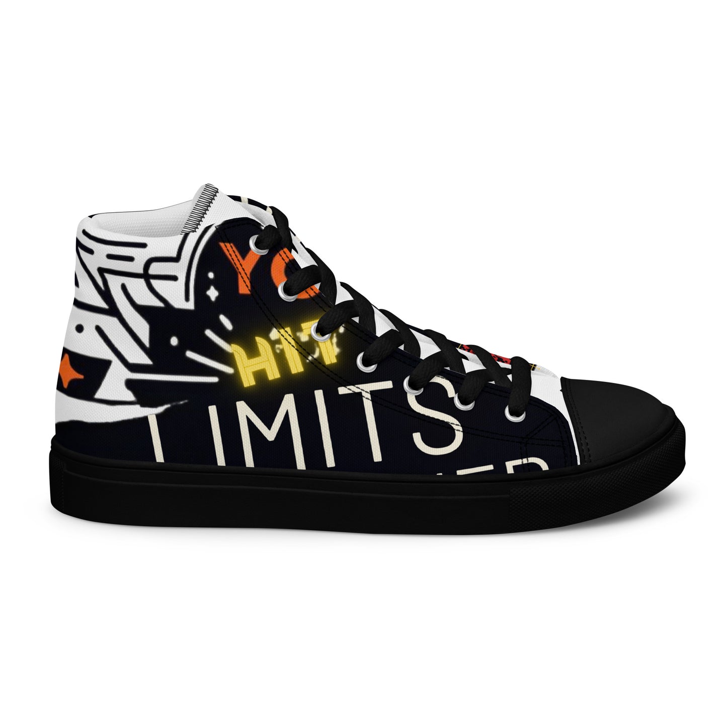 Jayp'5: Hit limits collection Men's high-top canvas sneakers VPF3