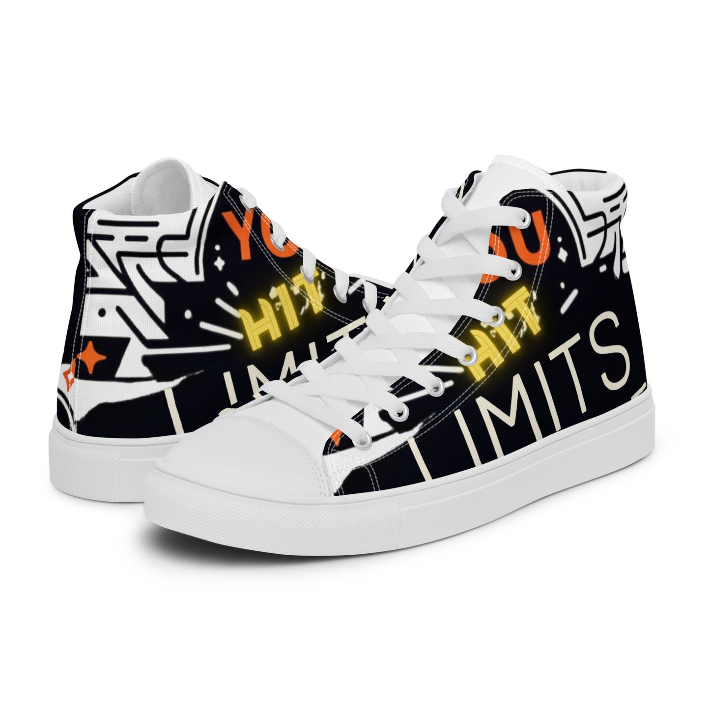 Jayp'5: Hit limits collection Men's high-top canvas sneakers VPF3