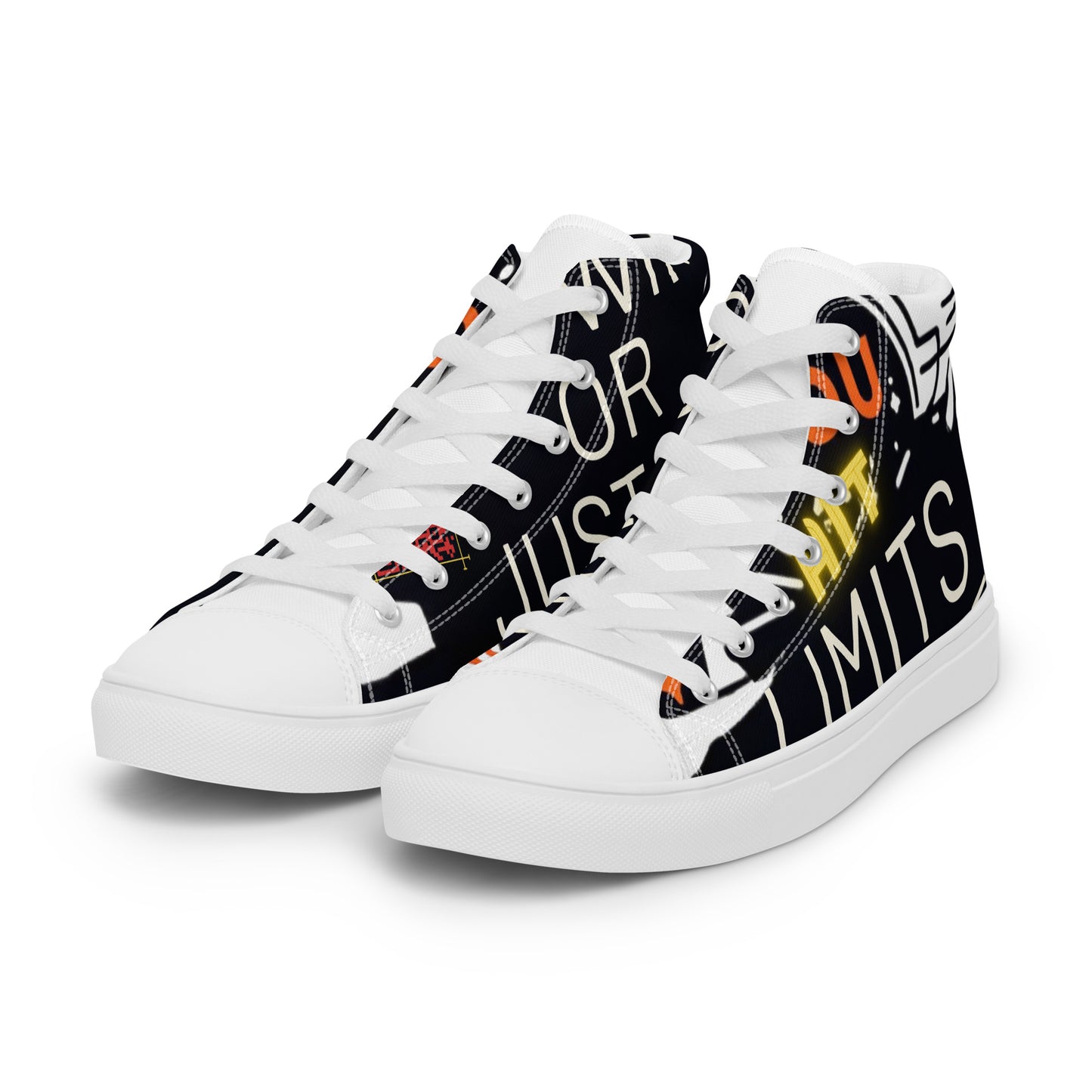 Jayp'5: Hit limits collection Men's high-top canvas sneakers VPF3