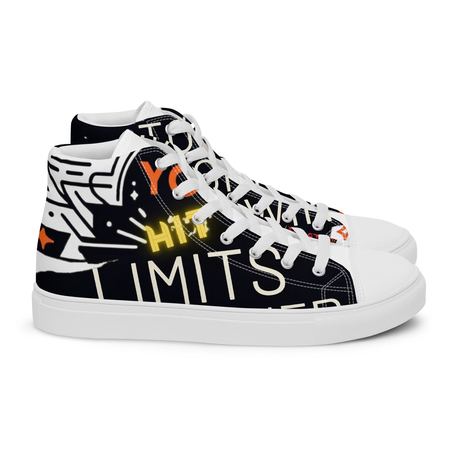 Jayp'5: Hit limits collection Men's high-top canvas sneakers VPF3
