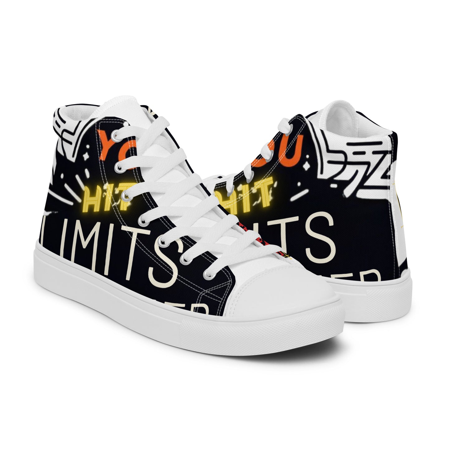 Jayp'5: Hit limits collection Men's high-top canvas sneakers VPF3