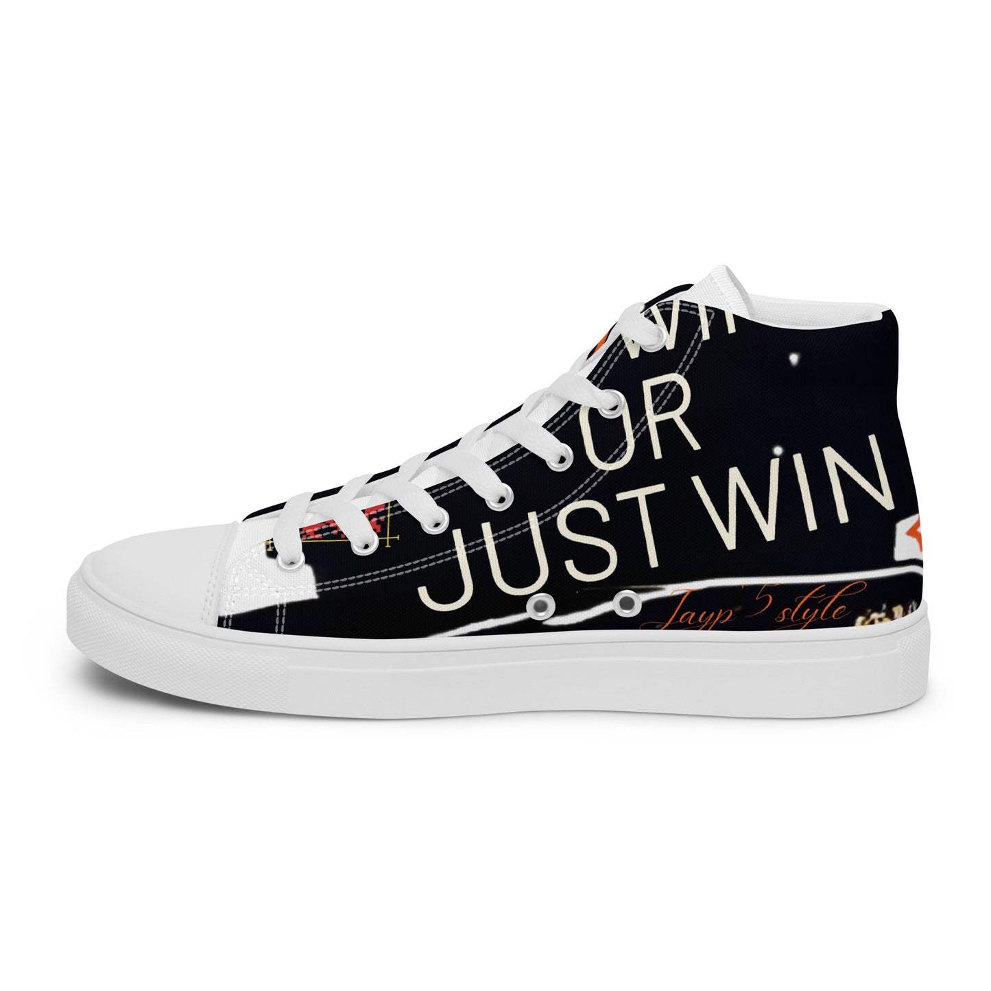 Jayp'5: Hit limits collection Men's high-top canvas sneakers VPF3