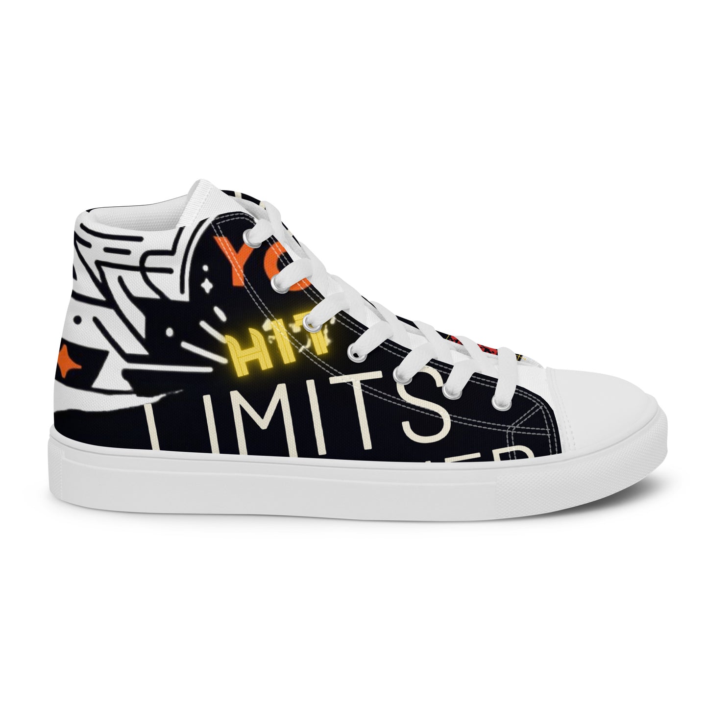 Jayp'5: Hit limits collection Men's high-top canvas sneakers VPF3